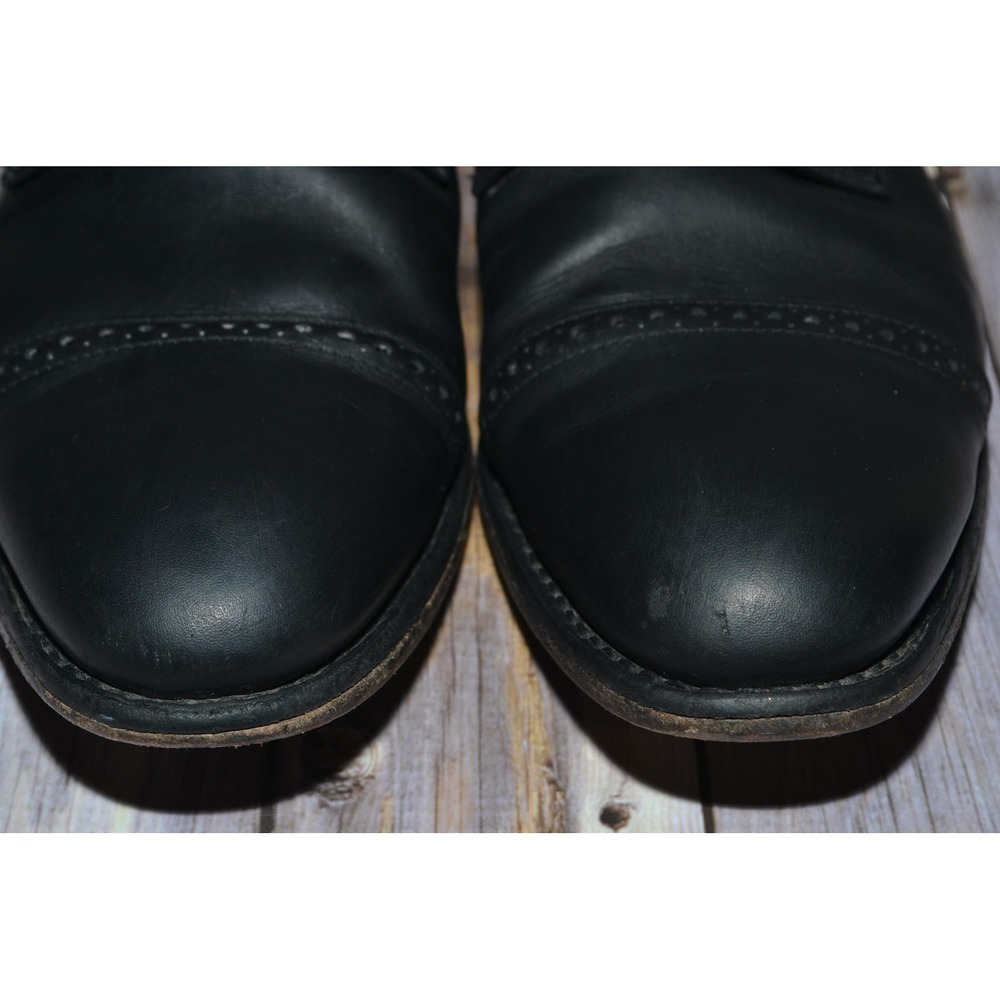 Allen Edmonds Boulevard Shoes Mens 12 D Black Leather Cap Toe Derby Dress 7482 - Picture 4 of 16